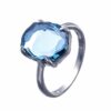 Denim Blue Baroque Ring - Rhodium